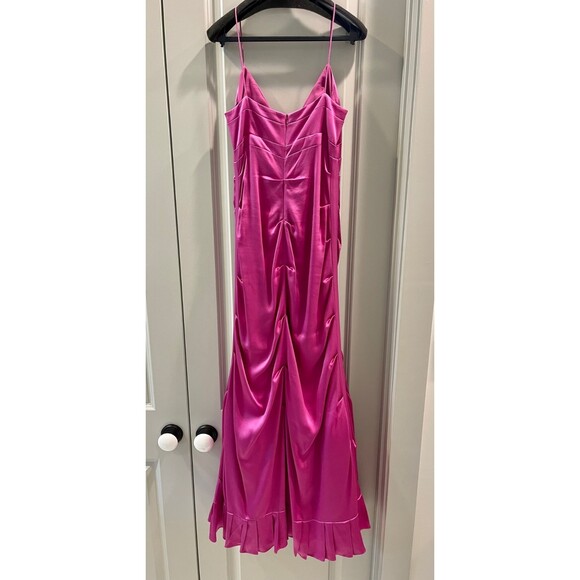 NICOLE MILLER COLLECTION 100% Silk Fuchsia Pink Formal Gown, Sz 6** - Picture 2 of 8